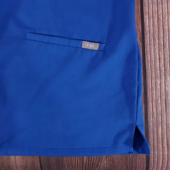 *FLAW* Figs Womens Size Large Casma Three Pocket Scrub Top Blue FW1100 PO 1657 - Picture 6 of 11